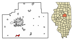 McLean County Illinois Incorporated and Unincorporated areas Heyworth Highlighted